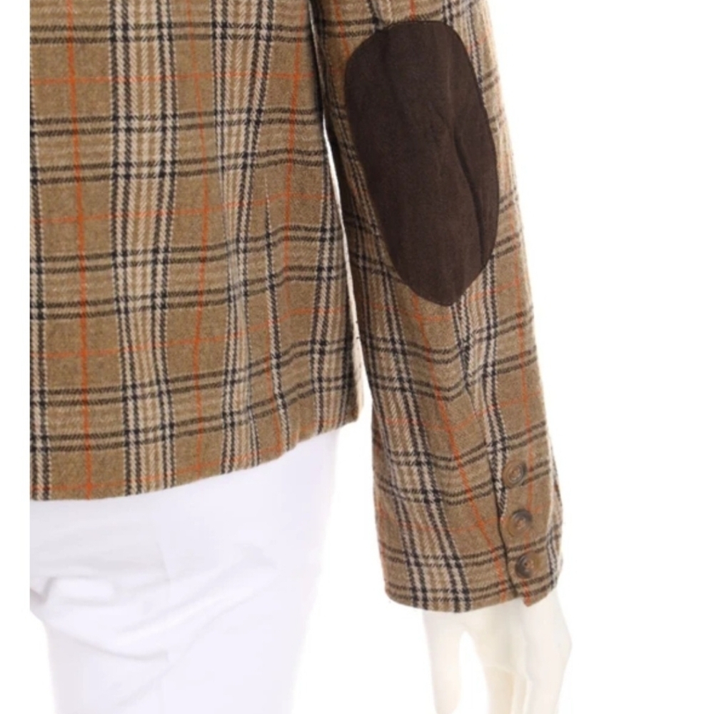 Brown and Black Wool Mix Plaid Blazer, Size 38 - Picture 6 of 9